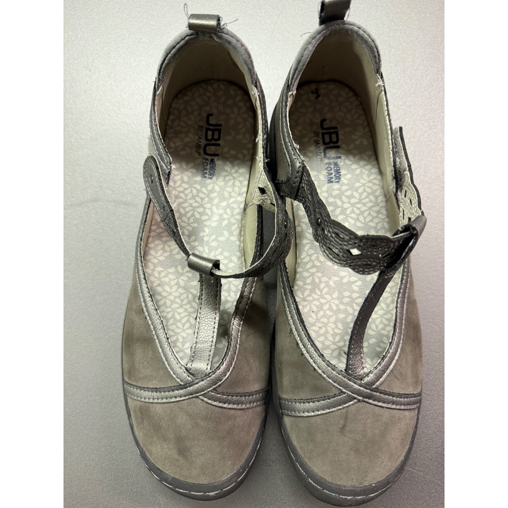 JBU by Jambu Buttercup‎ Grey Metallic Mary Jane Flats Shoes Womens 8.5M B2BUT56
